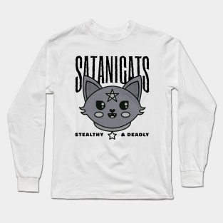 Satanic cat modern witch Long Sleeve T-Shirt